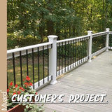 32-1/4 Inches Straight Flat Facemount Grooved Aluminum Balusters with Screws (50-Pack)