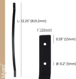 Myard 32-1/4 INCHES ALUMINUM BALUSTERS WITH SCREWS FOR FACEMOUNT RAILING FENCING, ARC ARCH STYLE (50-PACK, MATTE BLACK)