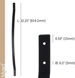 32-1/4 Inches Arc Arch Style Facemount Grooved Aluminum Balusters with Screws (25-Pack)