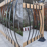 Myard 32-1/4 INCHES ALUMINUM BALUSTERS WITH SCREWS FOR FACEMOUNT RAILING FENCING, ARC ARCH STYLE (50-PACK, MATTE BLACK)