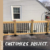 32-1/4 Inches Arc Arch Style Facemount Grooved Aluminum Balusters with Screws (25-Pack)