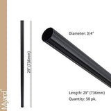 29 Inches Hollow Round Grooved Aluminum Balusters (50-Pack)