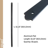 32-1/4 Inches Straight Flat Facemount Plain Aluminum Balusters with Screws (50-Pack)