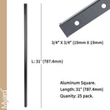 31 Inches Estate Hollow Square Aluminum Deck Balusters with Screws for Facemount Decking Railing Porch Fence (25-Pack)