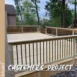 29 Inches Hollow Round Grooved Aluminum Balusters (50-Pack)