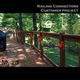 Myard PNP111902 Deck Railing Connectors with Screws for 2x4 (Actual 1.5x3.5) Inches Stair Wood Handrail (40 pcs, Black)