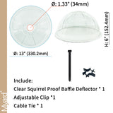 Myard 13 Inches Solid Clear PC Wobbly Squirrel Proof Baffle Deflector for Bird Feeder, Fit up 1.5 Inches Pole / Post (Upgraded Version), MBF BD13P