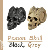 Fireproof Demon Fire Pit Skull Gas Log (Grey Demon Skull, 1-Pack)