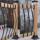 Myard 32-1/4 INCHES ALUMINUM BALUSTERS WITH SCREWS FOR FACEMOUNT RAILING FENCING, ARC ARCH STYLE (50-PACK, MATTE BLACK)