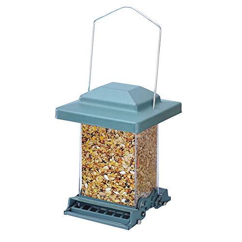MBF 75160-G Double Sided Squirrel Proof Bird Feeder withWeight Adjustable + Extendable Perch, 3.6qt / 6lb up Seed Capacity (Green)
