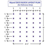 PNP153544 Deck Foundation Block (2-Pack) for Wood Composite Floor Frame Pier Shed Base Footing Post Beam Support