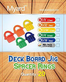 DJS4 5/32 Inches Deck Board Jig Spacer Rings for Pressure Treated, Composite, PVC, Plank, Hardwood Decking Tool (Orange, 20-Pack)