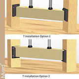 PNP11145 Angled (for 30 to 60 Degree) Railing Connectors with Screws for 2x4 Inches (Actual 1.5x3.5 Inches) Inclined Stair Wood Handrail (1 Pair, Black)