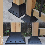 PNP116060 6x6 (Actual 5.5x5.5) Inches Post Base Cover Skirt Flange with Screws for Deck Porch Handrail Railing Support Trim Anchor (Qty 1, Black)