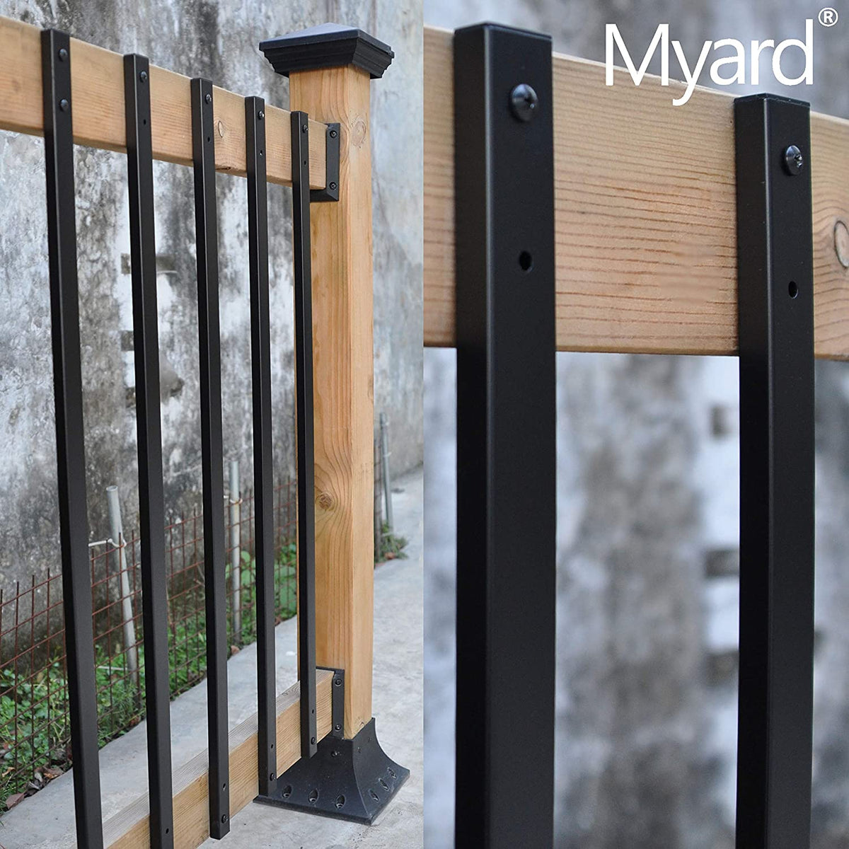 38 Inches Rectangle Facemount Plain Aluminum Balusters with Screws (50 ...