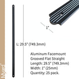 29-1/2 Inches Straight Flat Facemount Grooved Aluminum Balusters with Screws (25-Pack)