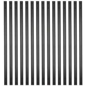 38 Inches Rectangle Facemount Grooved Aluminum Balusters with Screws (25-Pack)